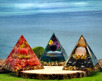 60 % de réduction aujourd'hui uniquement : pyramide de cristal d'orgonite, sphère de cristal, cadeau de décoration de chakra de guérison, outil de méditation Reiki