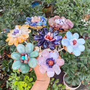 Crystal Stone Rose Gemstone Flower,Crystal Jewelry,quartz crystal Home Decoration,Reiki Heal,Girlfriend gift,Mom's gift,Valentines Gift