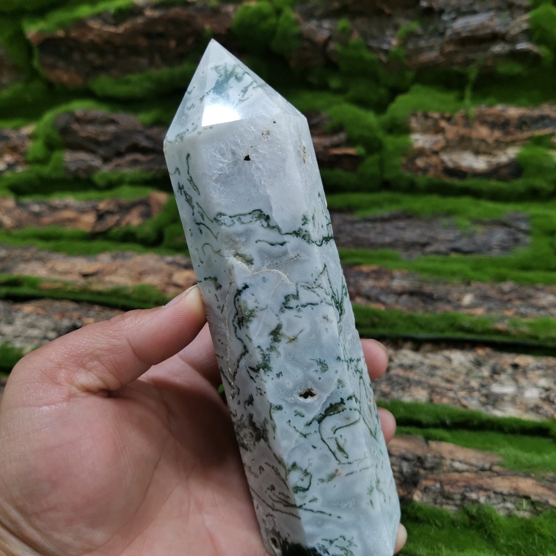 0.581kg Natural Agate Crystal Obelisk Tower/Quartz Crystal | Etsy