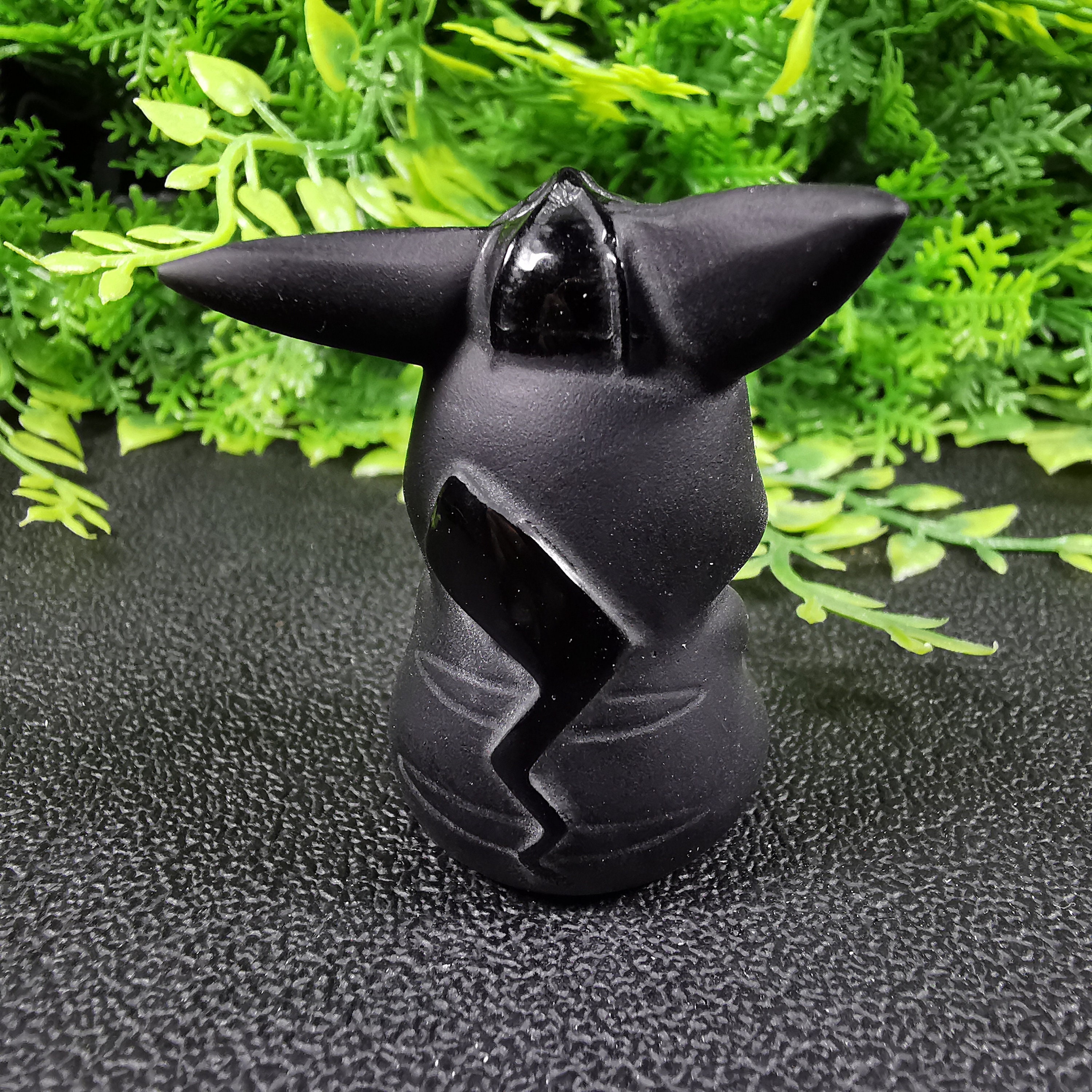 Natural Obsidian Quartz Crystal Hand Carved Crystal Pikachu | Etsy