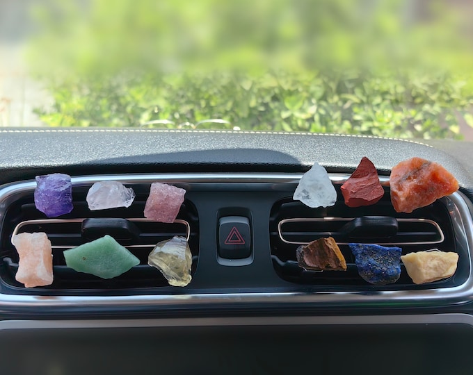 Raw Quartz Crystal Car Vent Clip: Natural Stone Car Decoration