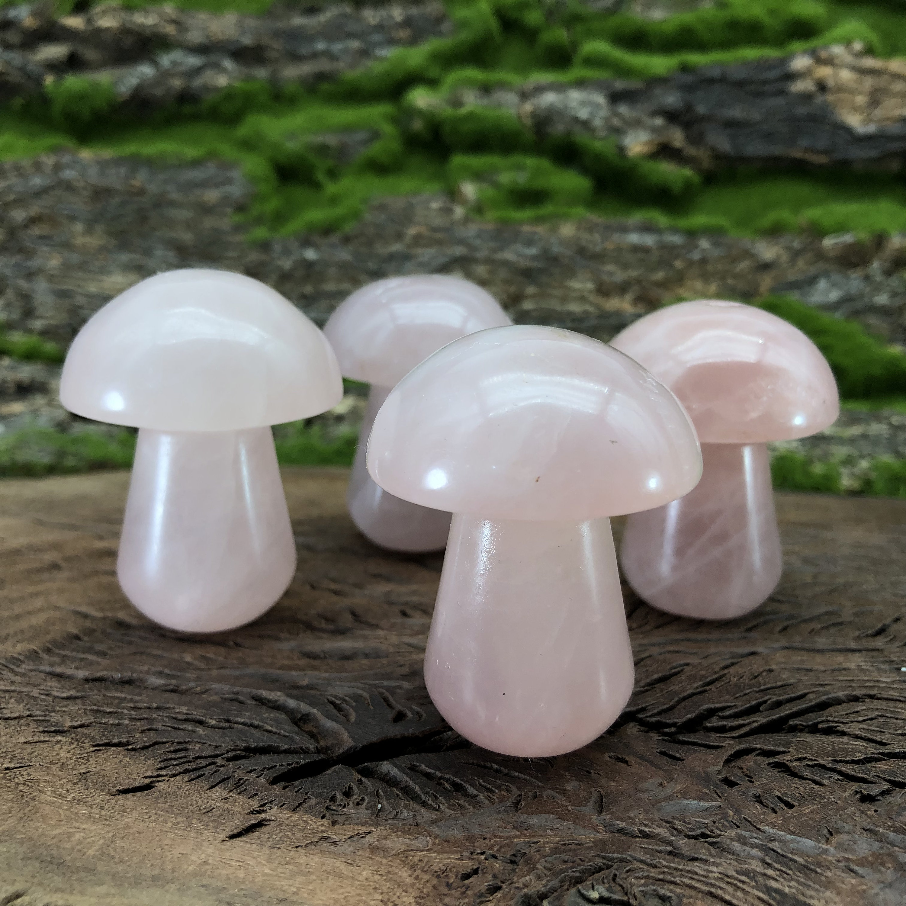 Natural Rose Quartz Hand Carved Mushroom Quartz Crystals | Etsy