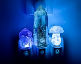 Crystal Tower Moon Mushroom Lamp Crystal Lamp Decoration Bedroom Night Light, Room Home Decoration, Boho, Fantasy Nightlight Christmas