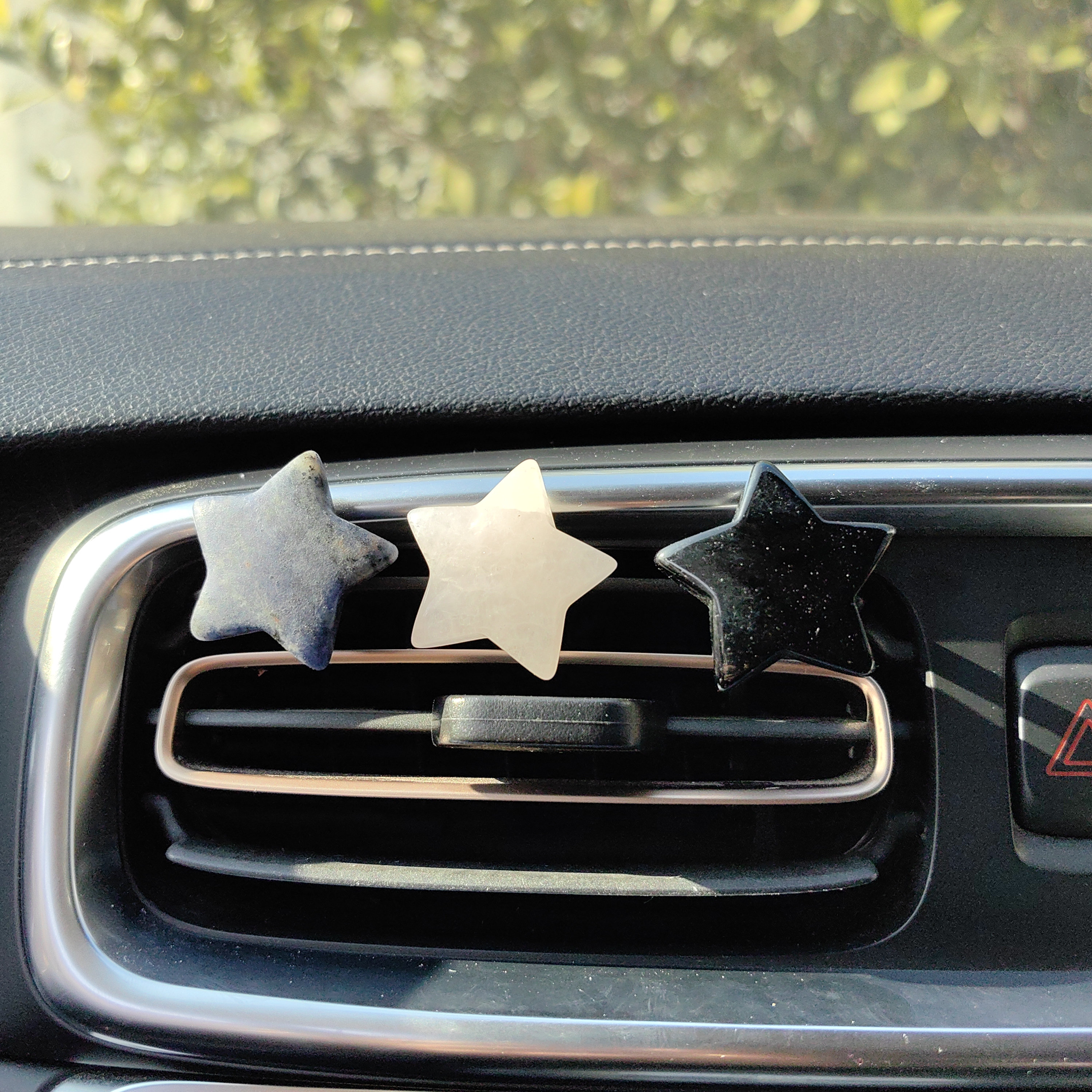 (Set of 2pcs)Crystal Car Vent Clips Crystal Star Moon Car Outlet Decoration, Natural Quartz Car Parts, Car Crystal, Car Gifts