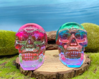 Electroplated glass skull Crystal Skull Carved Skull/Reiki Skull