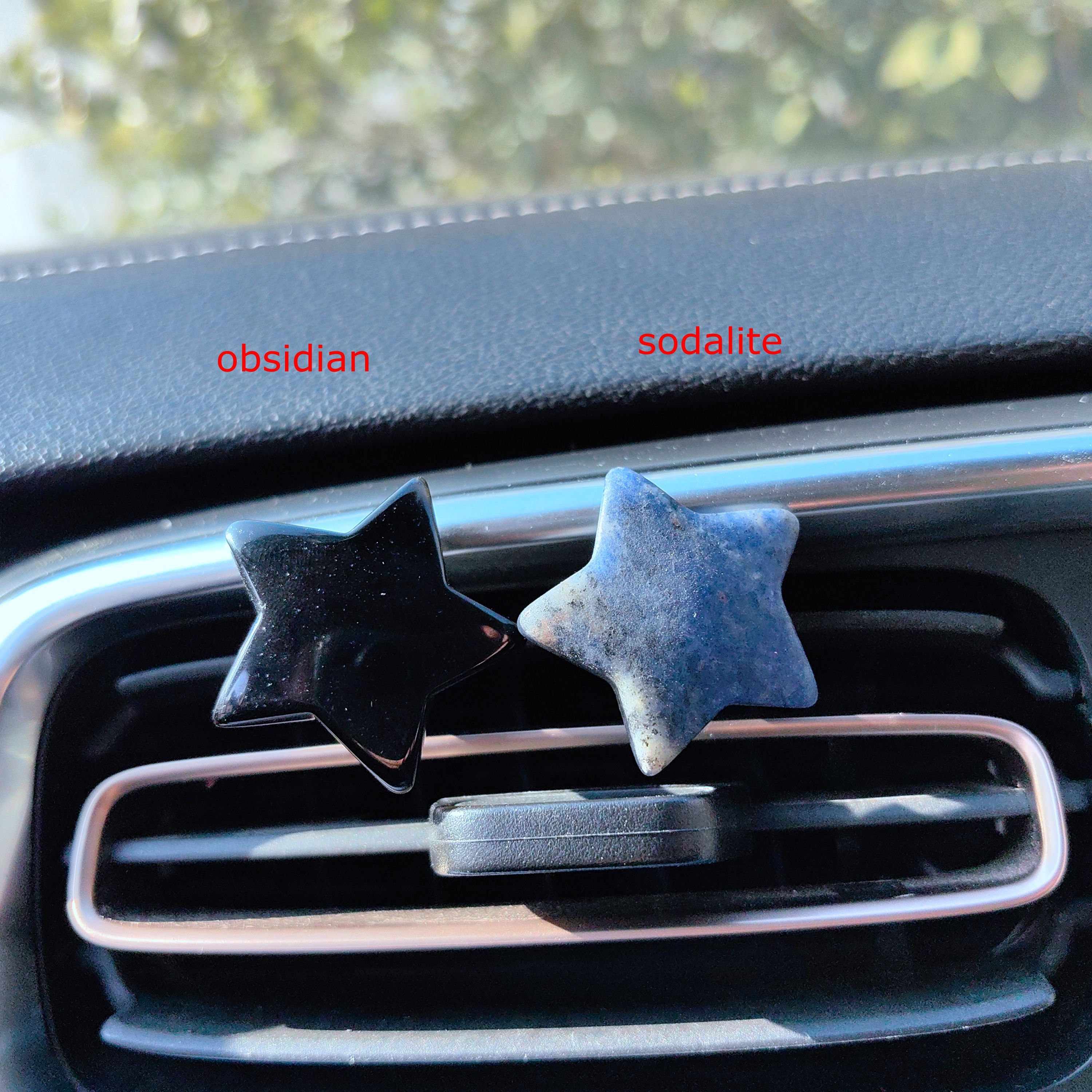 (Set of 2pcs)Crystal Car Vent Clips Crystal Star Moon Car Outlet Decoration, Natural Quartz Car Parts, Car Crystal, Car Gifts