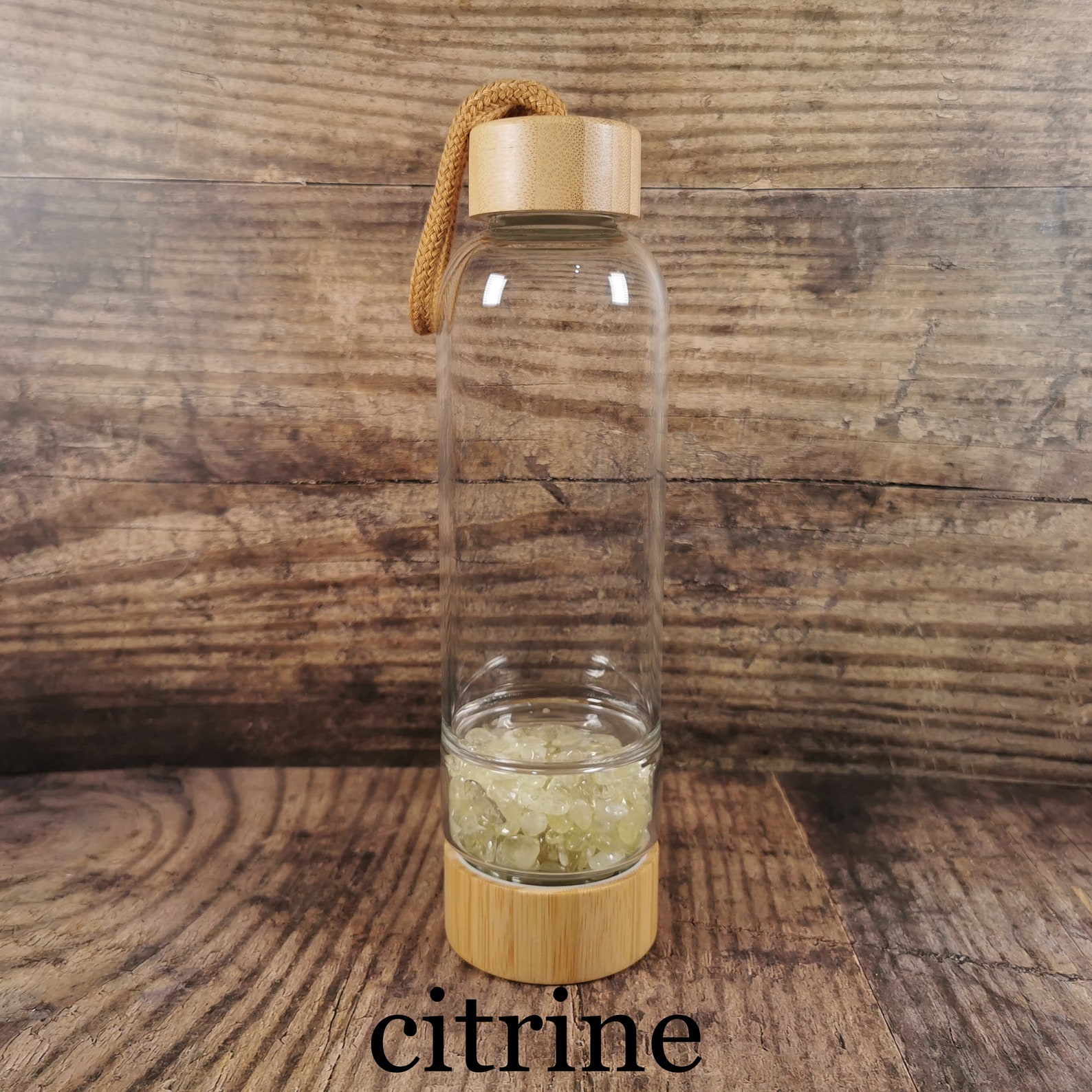 Natural Quartz Crystal Gravel Stone Point Glass Water Bottle Etsy