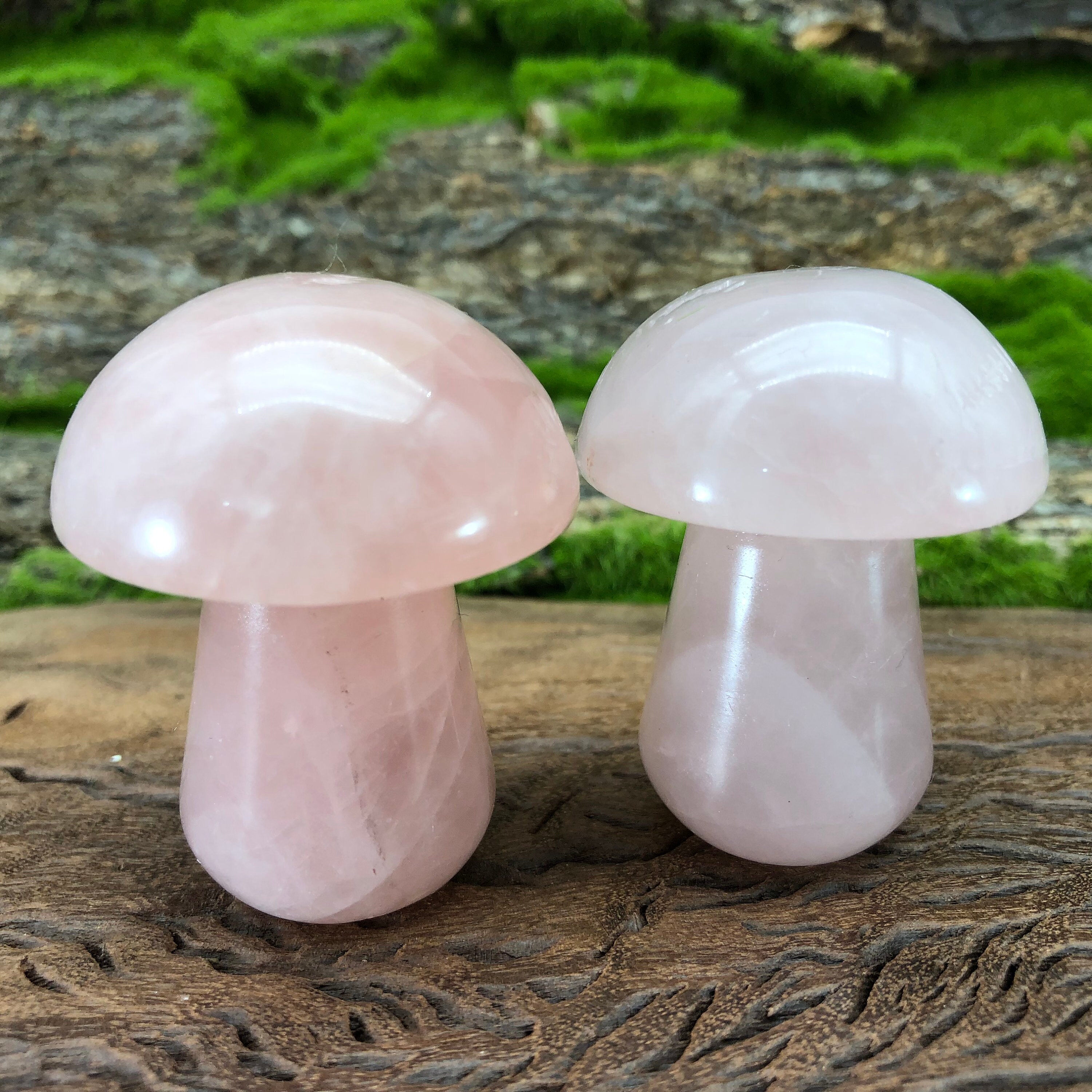 Natural Rose Quartz Hand Carved Mushroom Quartz Crystals | Etsy