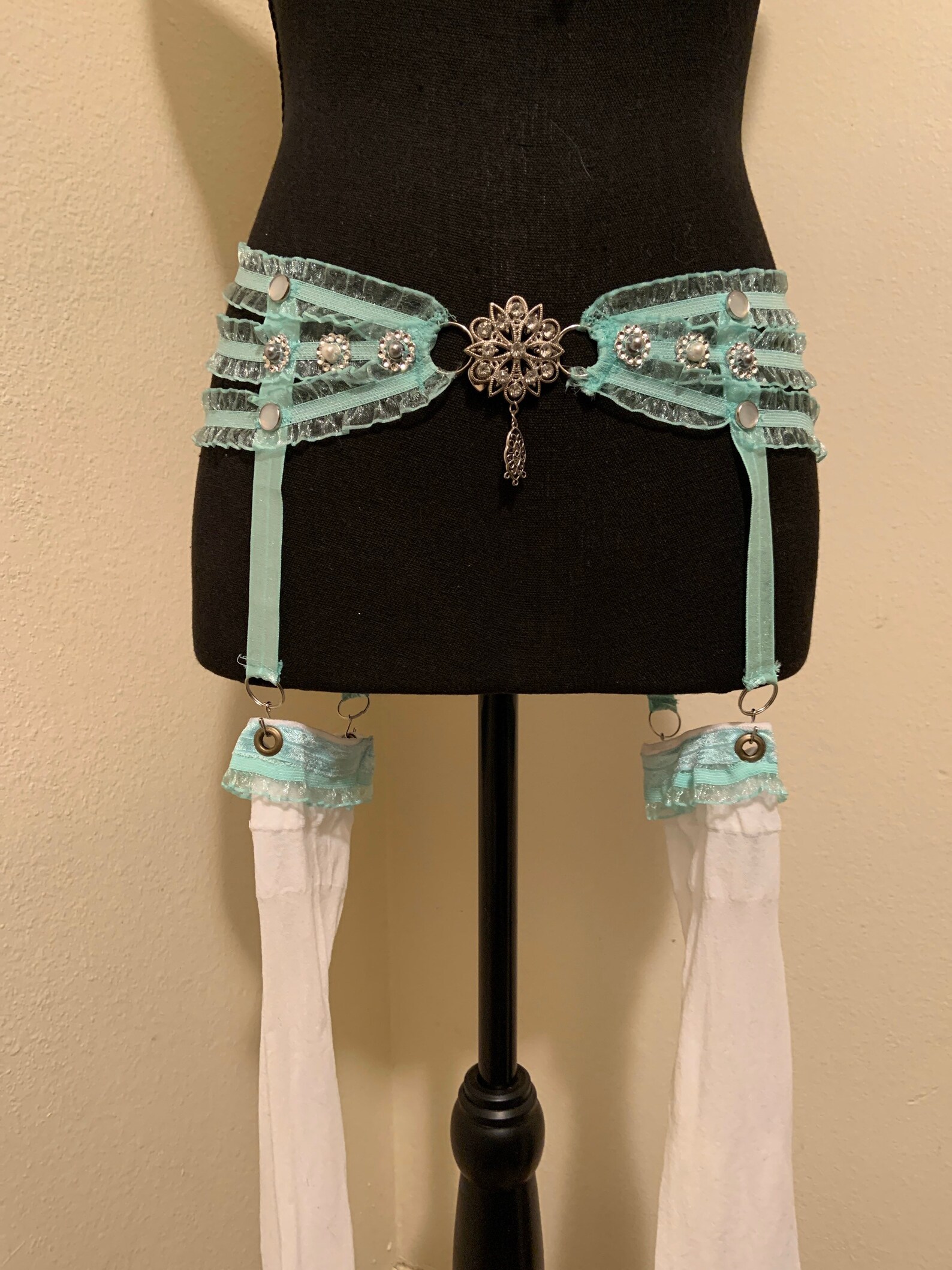 Green garter belt Etsy