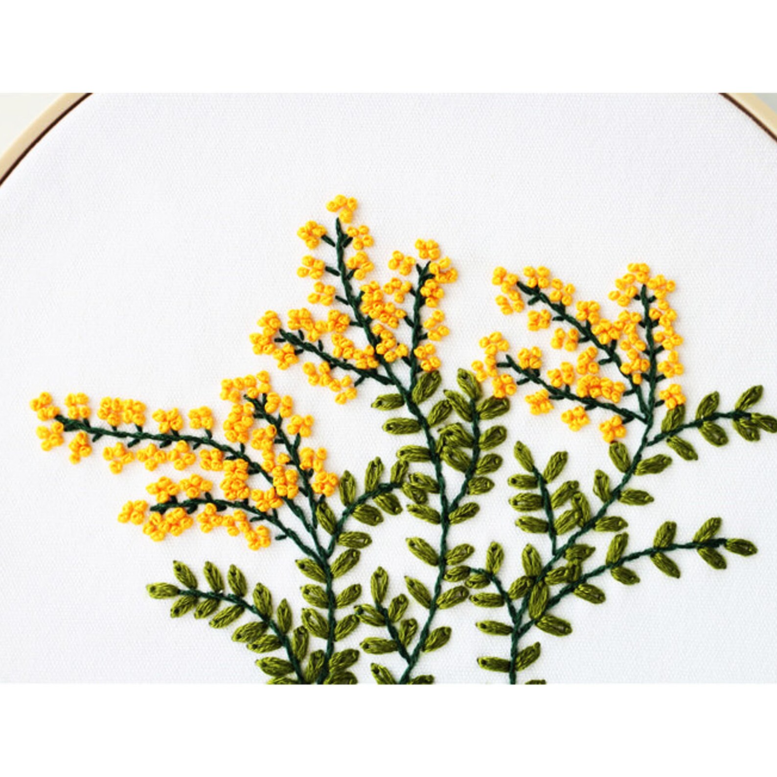 Floral Embroidery DIY Kits Mimosa Full Embroidery Kits Etsy