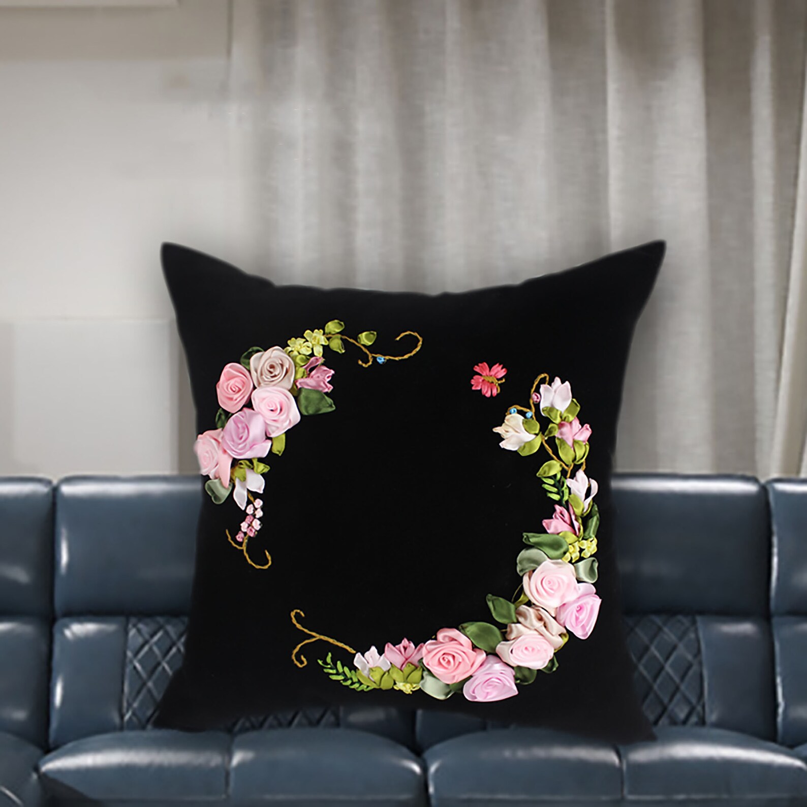 Pillow Ribbon Embroidery Kits Original European Pillow Etsy