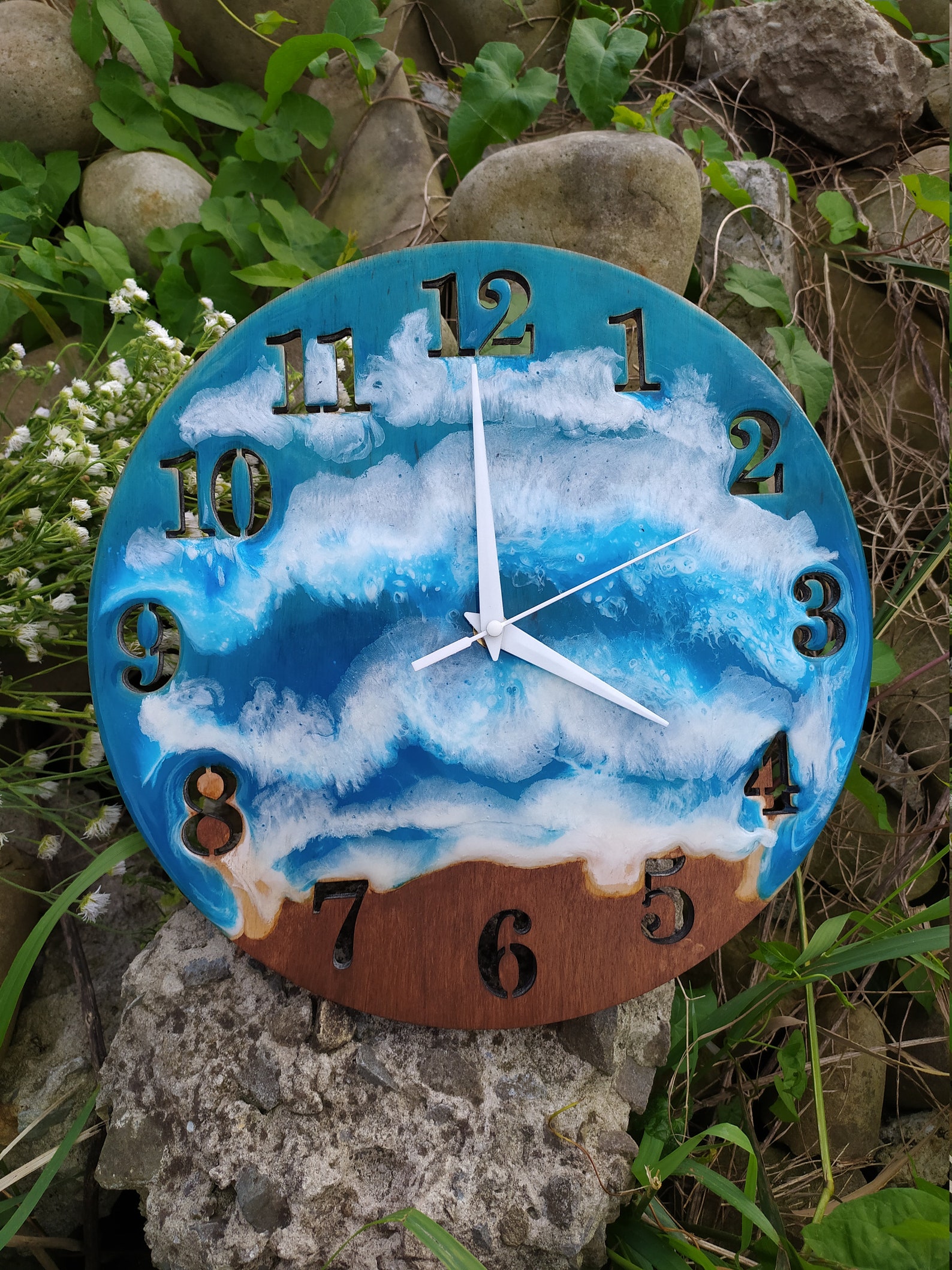 Wall Clock/resin Ocean Clock/beach Decor/coastal Decor/epoxy Etsy