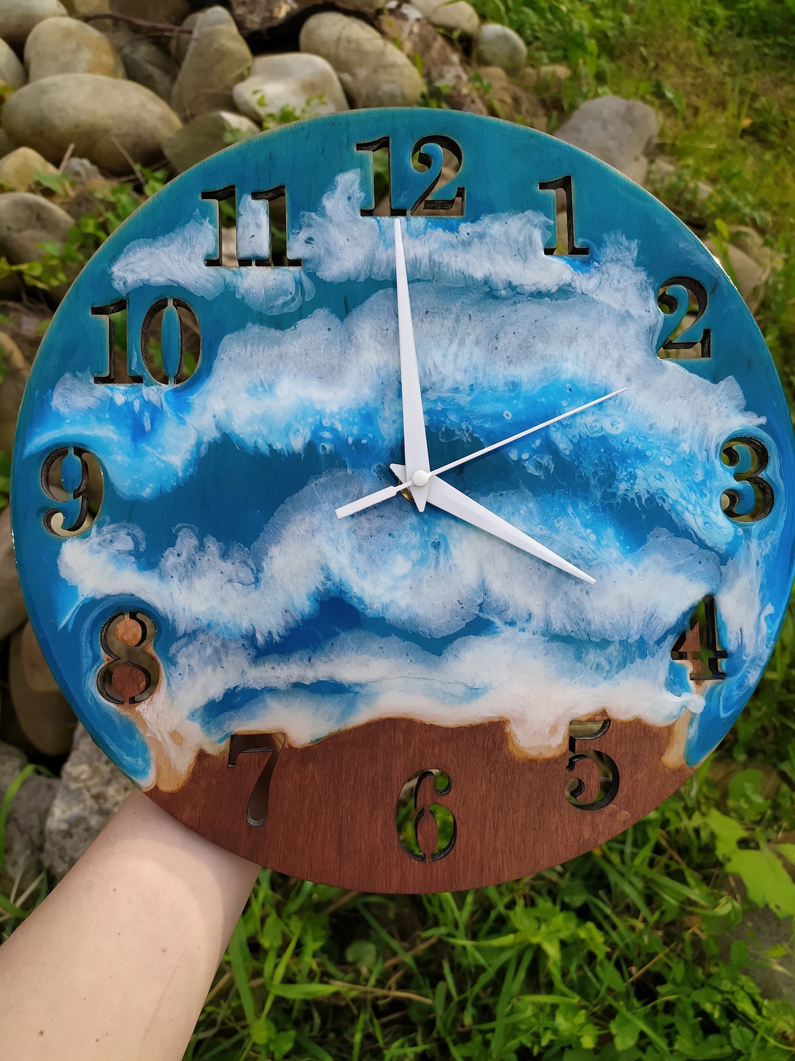 Wall Clock/resin Ocean Clock/beach Decor/coastal Decor/epoxy Etsy