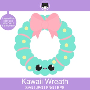 Kawaii wreath svg