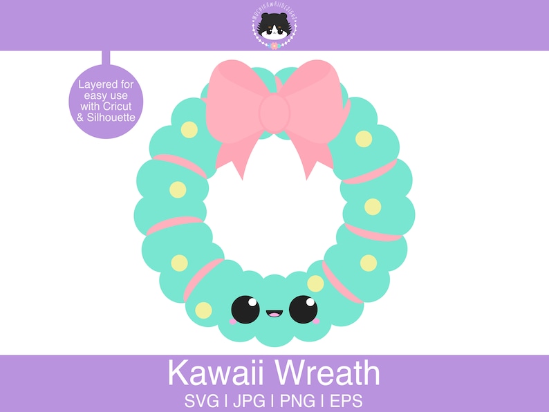 Kawaii wreath svg