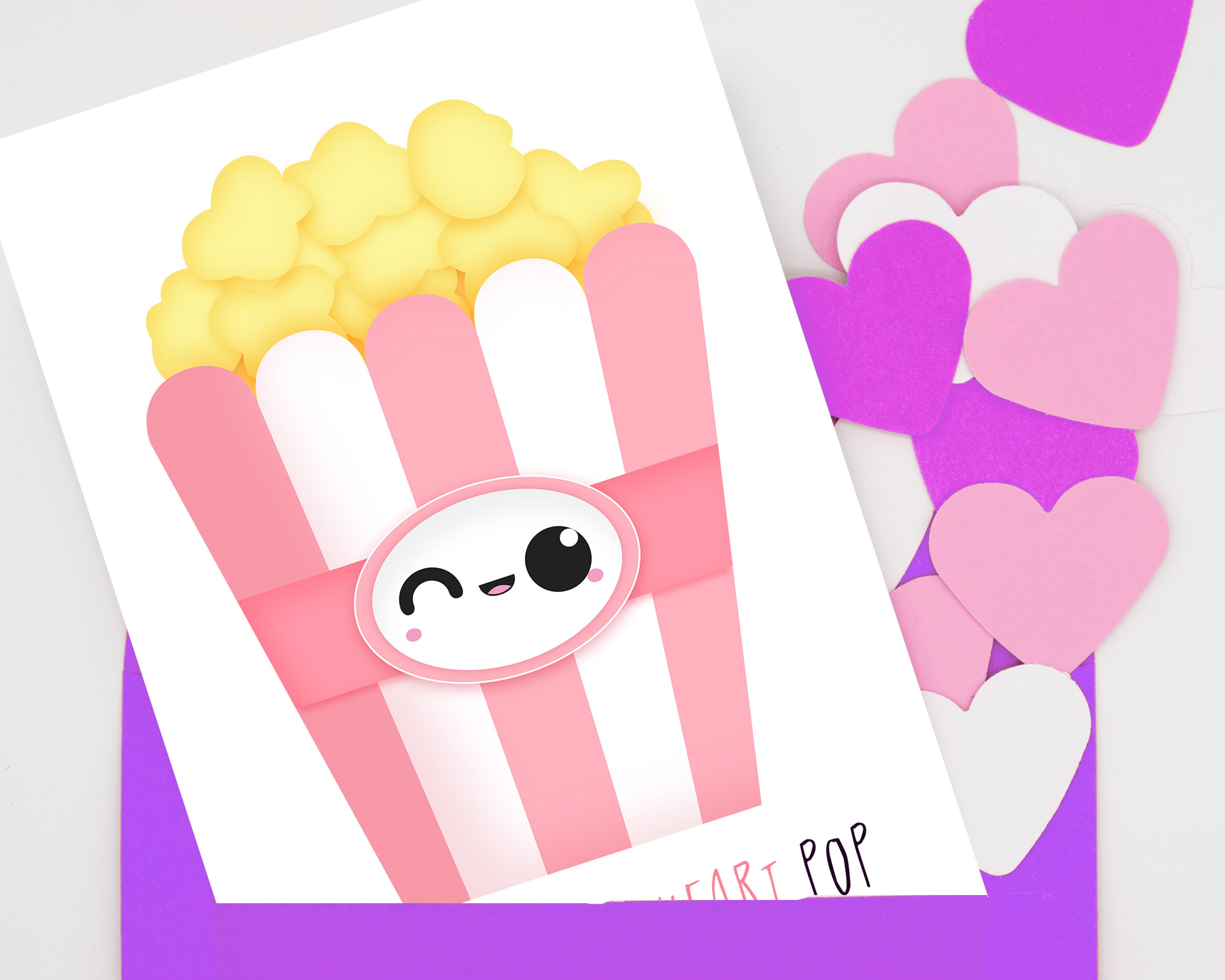 Printable Kawaii Valentine's Card You Make My Heart | Etsy