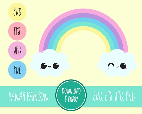 Download Rainbow Svg Layered For Easy Use Cute Rainbow Svg Eps Jpg Png Kawaii Svg For Cutting Programs Like Silhouette Cricut Etc By Mochikawaiidesigns Catch My Party