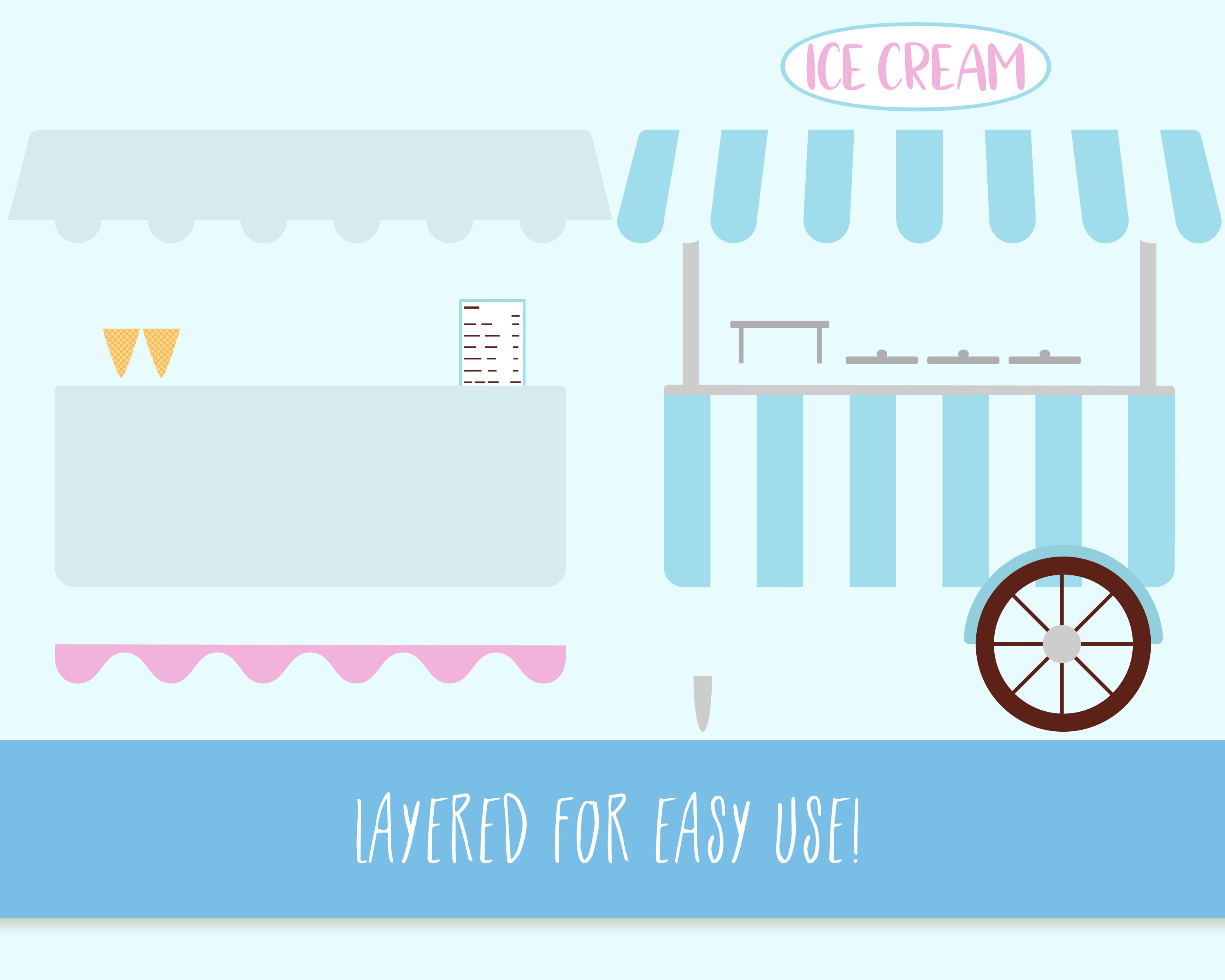 Ice Cream Cart SVG Ice Cream SVG Layered for Easy Use Etsy