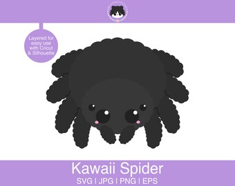 Spider SVG/Halloween SVG - a strati per un facile utilizzo/svg, eps, jpg, png/Kawaii SVG per programmi di taglio come Silhouette, Cricut ecc.
