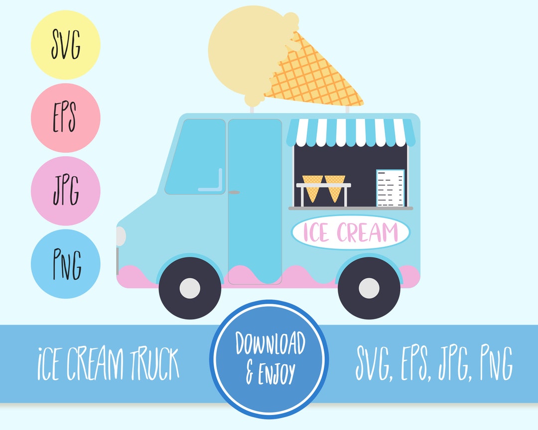 Ice Cream Truck SVG Ice Cream SVG Layered for Easy Use Etsy