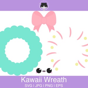 Kawaii wreath svg Layers