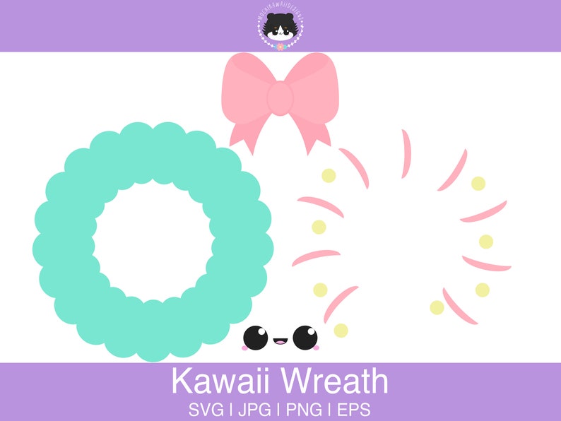 Kawaii wreath svg Layers