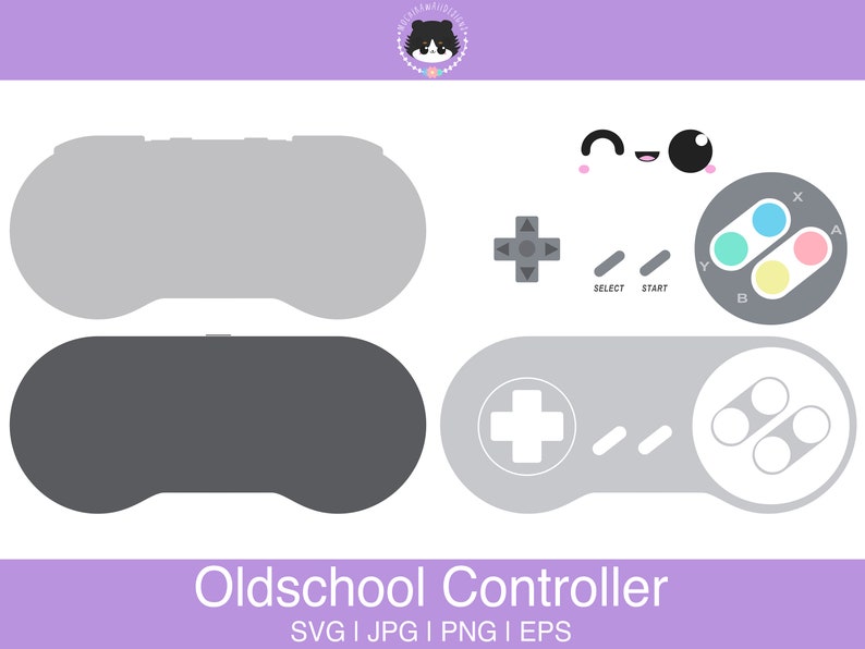 Kawaii Oldschool Controller SVG - Layered for Easy Use | Cute Gaming ...