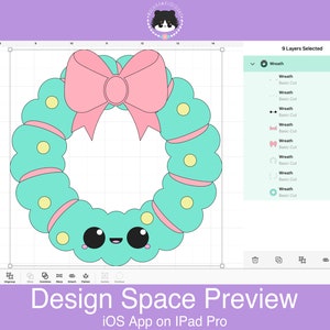 Kawaii wreath svg Design Space