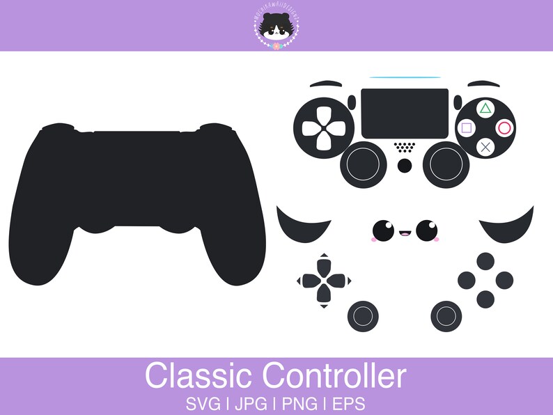 Kawaii Classic Controller SVG - Layered for Easy Use | Cute Gaming Svg ...