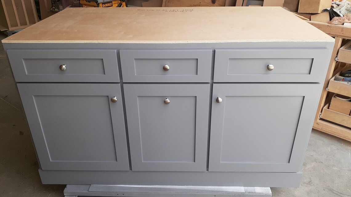 6ft Gray Kitchen Island w/o top custom Etsy