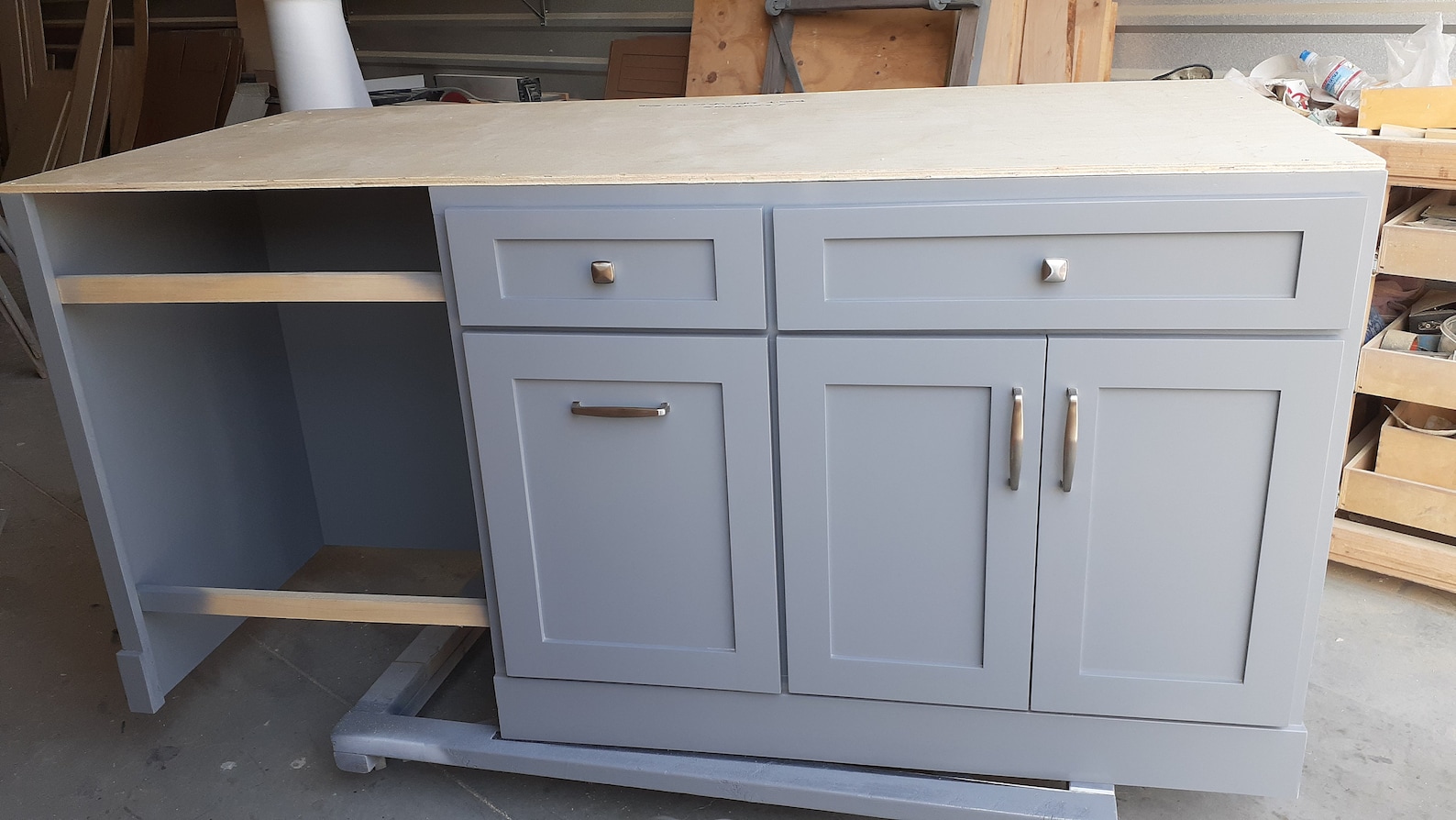 6 ft Gray Kitchen Island with dishwasher space without top Etsy