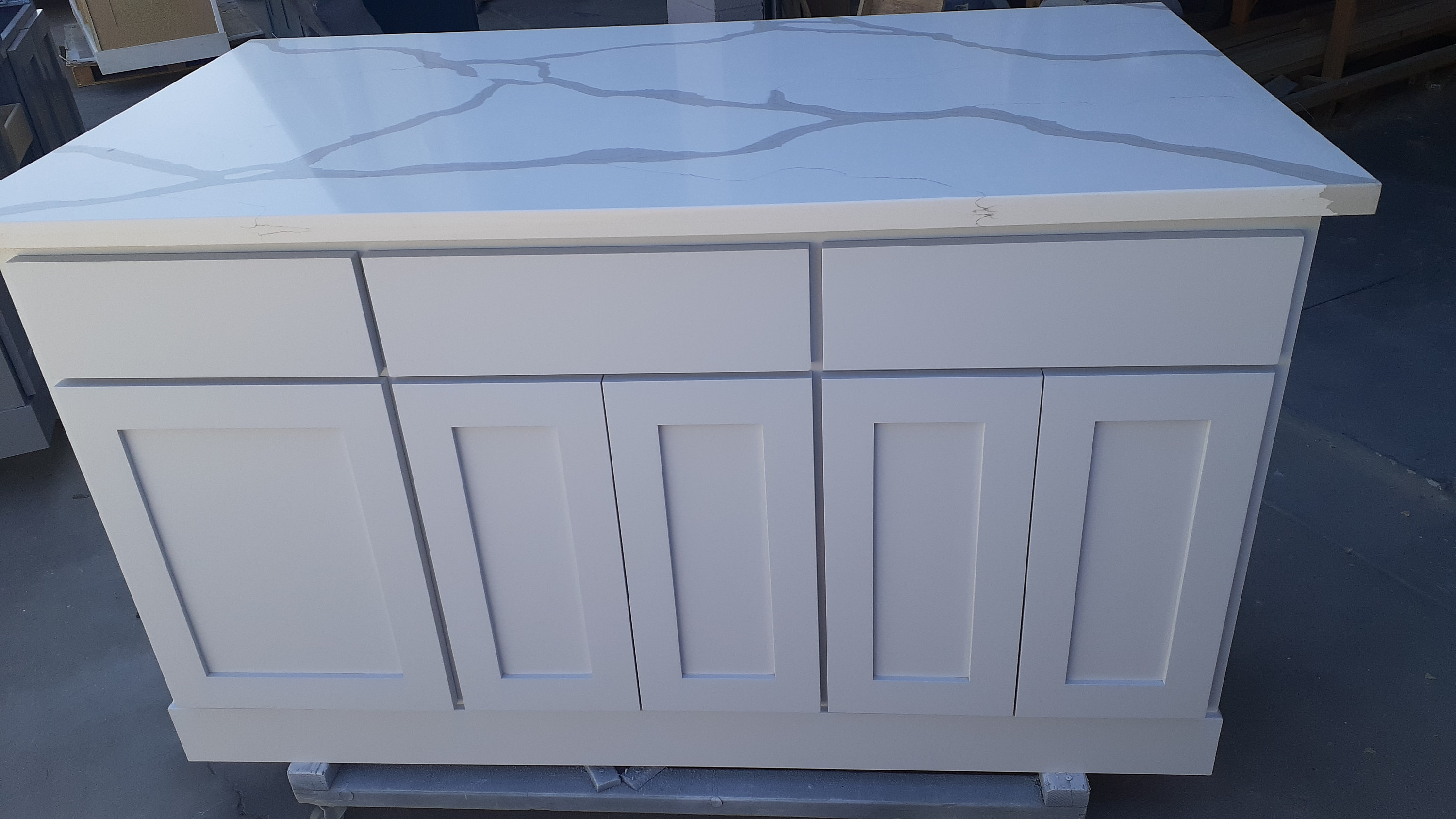 5ft kitchen island with quartz top Etsy