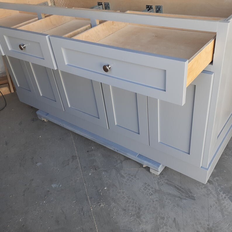7ft gray kitchen island w/o top Etsy
