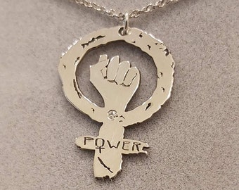 Silver Feminist Symbol Pendant Necklace