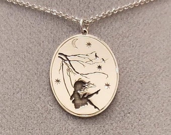 Girl on shop a swing necklace