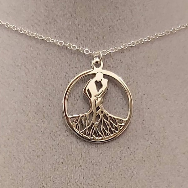 Pendant Necklace Silver Roots Eternity Couple 