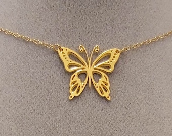 Silver Butterfly Pendant Necklace