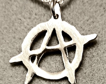 Anarchie-Symbol Silber Anhänger Halskette