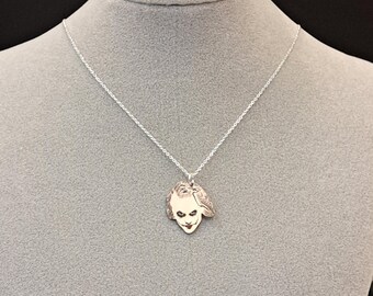 Joker Silver and Enamel Pendant Necklace - Etsy