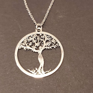 Tree of Life Pendant Necklace Woman Silver