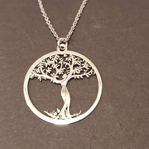 Tree of Life Pendant Necklace Woman Silver