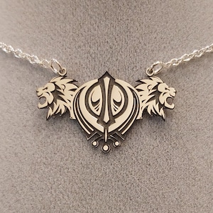 Khanda Singh Silver Pendant Necklace