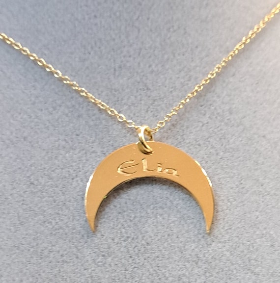 GAVU Collana Donna Con Ciondolo Luna In Argento 925 - Simbolo Femminilità Con Zirconia - Oro O Argento - 40+5 Cm