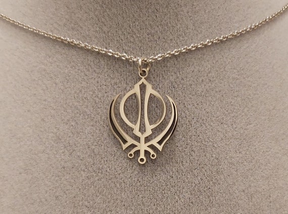 Khanda Silver Pendant Necklace - Etsy 