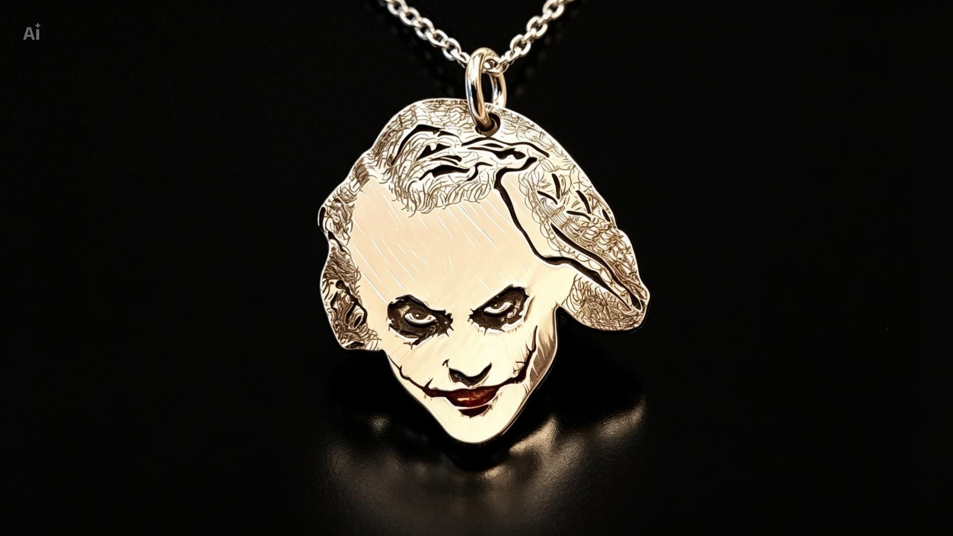 Joker Silver and Enamel Pendant Necklace - Etsy
