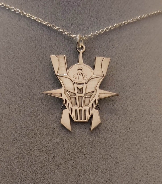 Silver Mazinger Pendant Necklace - Etsy New Zealand