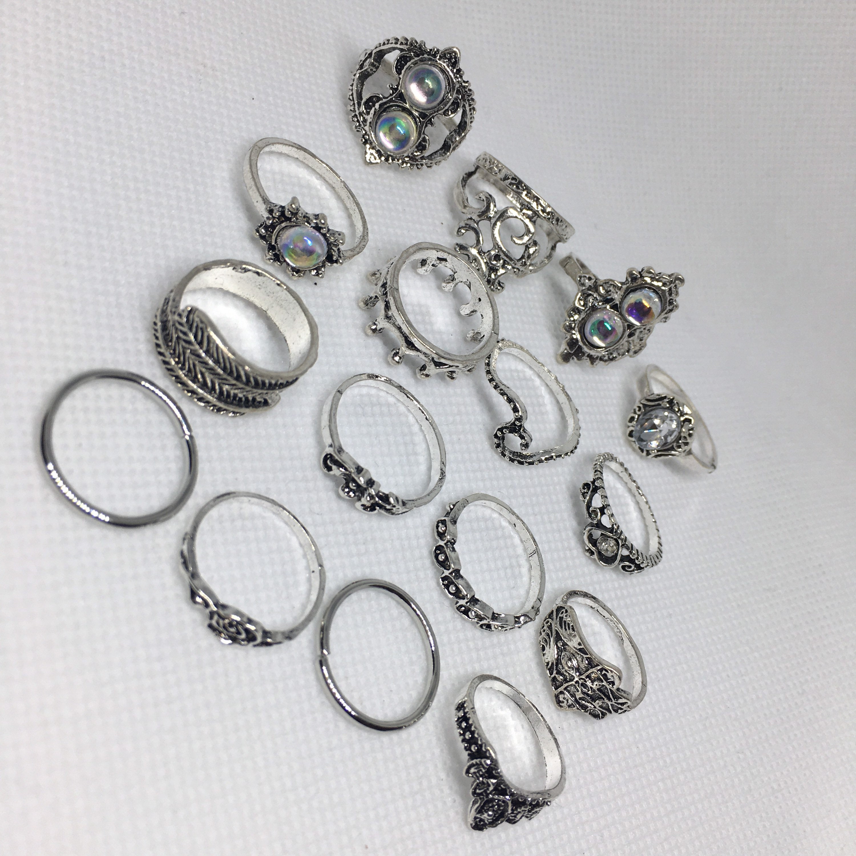 16 Boho Ring Set Assorted Vintage Rings Bohemian Rings Set - Etsy UK