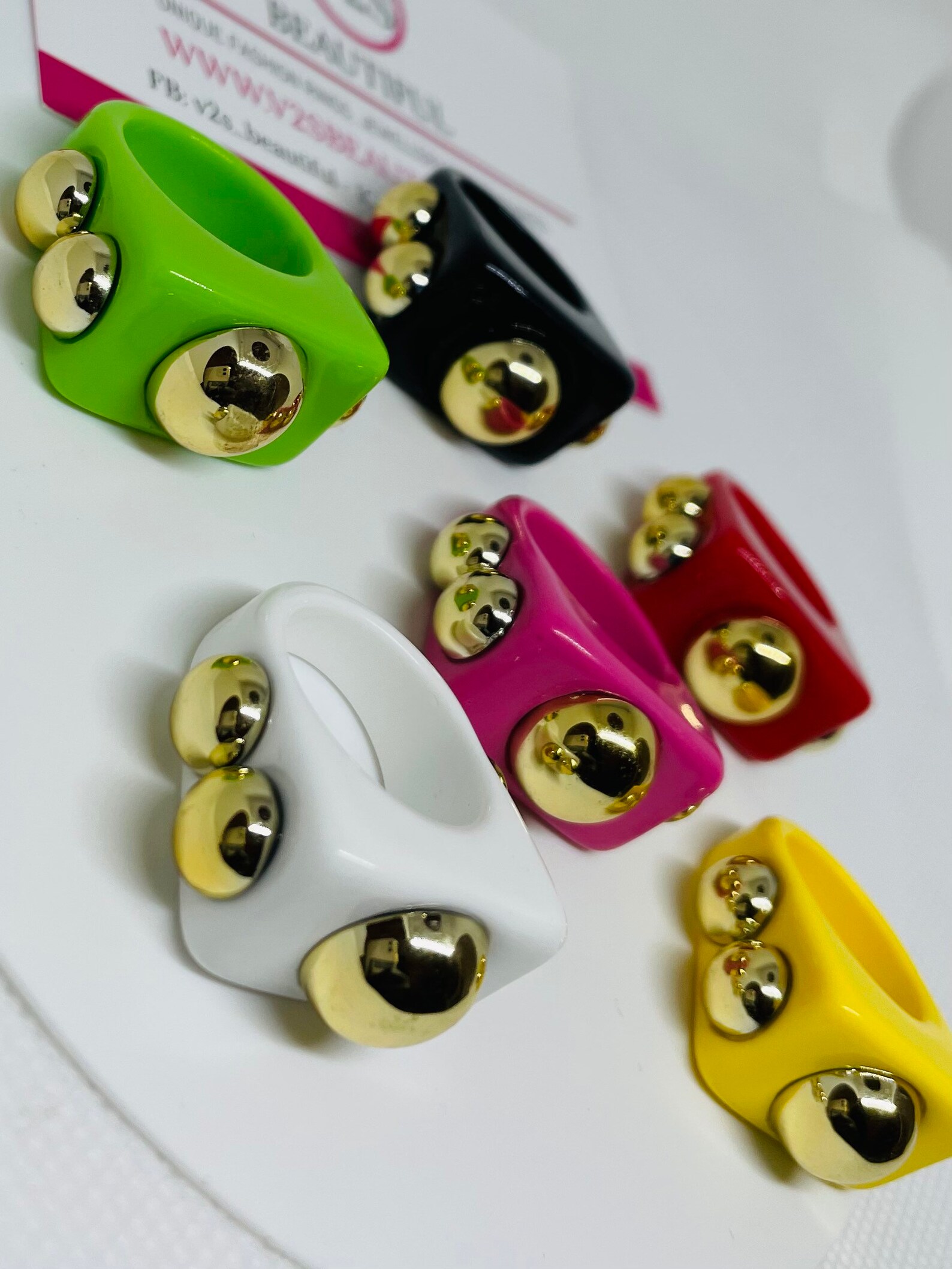 6pcs Chunky Rings Funky Plastic Colourful Acrylic 90s Y2k Etsy