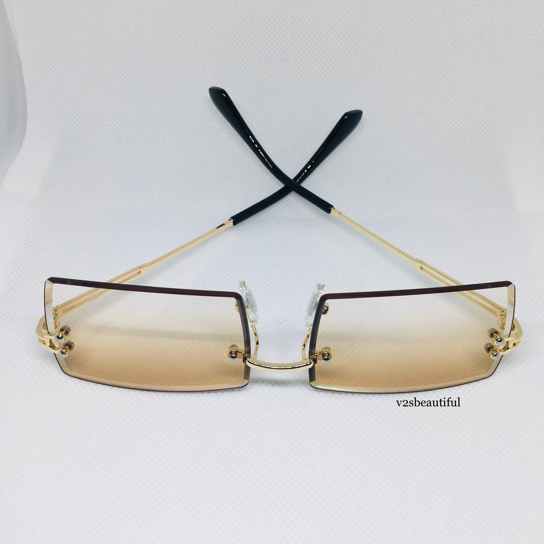 Y2K Rimless Sunglasses Sunglasses For Women Y2K Fashion Etsy