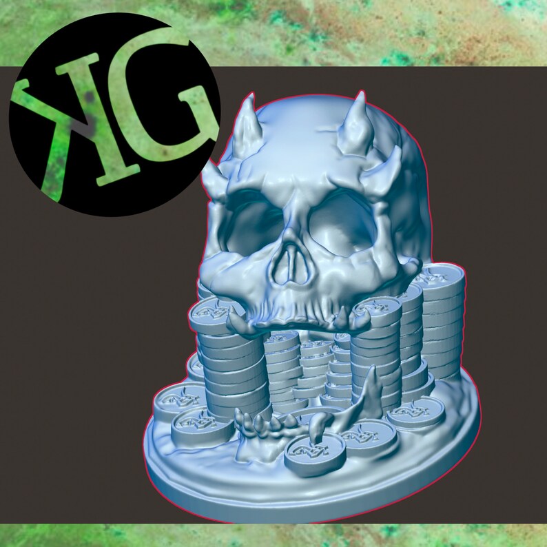 KG Customs & Creations Oni Skull Dice Tower STL / Dice Tower Etsy